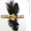 1920's Pailletten Hoofdband Goud Met Bloem En Veren -PruikPret Winkel 1920s pailletten hoofdband goud met bloem en veren