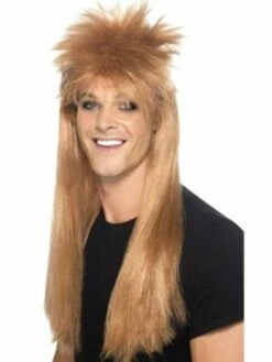 80's Rocker Pruik Bruin