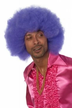 Afro Pruik Paars
