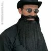 Baard Met Snor En Lippen Zwart -PruikPret Winkel baard met snor en lippen zwart
