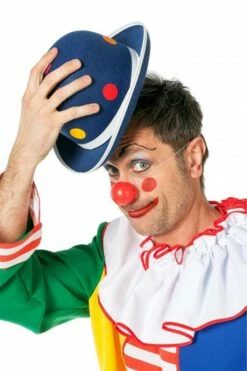 Bolhoed Clown Met Noppen Blauw