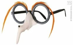 Bril Met Heksenneus En Oranje Wenkbrauwen