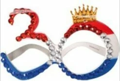 Bril Rood/Wit/Blauw 30 Met Kroontje