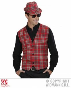 Bril Tartan Print Rood -PruikPret Winkel bril tartan print rood 2