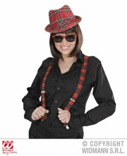Bril Tartan Print Rood -PruikPret Winkel bril tartan print rood 3