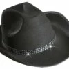 Cowboyhoed Zwart Met Strass Band -PruikPret Winkel cowboyhoed zwart met strass band