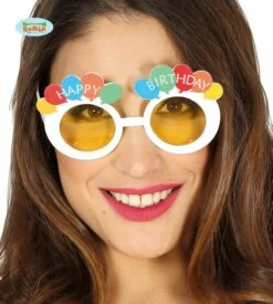 Funbril Happy Birthday Gele Glazen