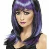 Glamour Heksenpruik Paars/zwart