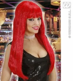 Glamour Pruik Glitzy Rood
