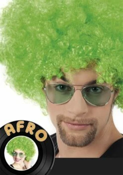 Groene Afro Pruik