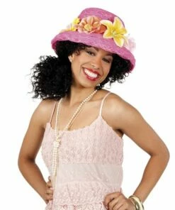 Hawaii Hoed Roze Met Bloemen