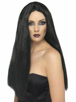 Heks Pruik Zwart Lang