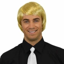 Heren Pruik Stijl Blond Kort