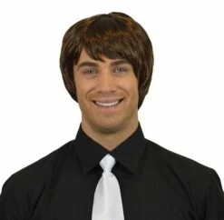 Heren Pruik Stijl Bruin Kort