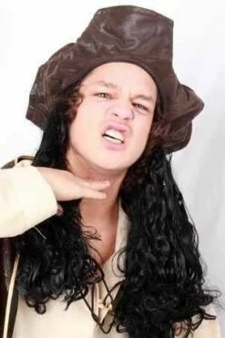 Hoed Caribische Piraat + Zwart Haar