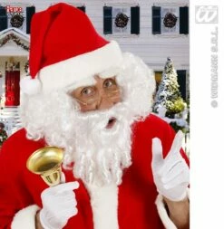 Kerstpruik Krul Met Baard, Snor En Wenkbrauwen