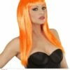Langharige Pruik Oranje -PruikPret Winkel langharige pruik oranje