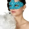 Masker Stof Met Parels Aqua -PruikPret Winkel masker stof met parels aqua