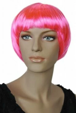 Pruik Bobline Kort Roze Evelien