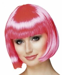 Pruik Bobline New Look Roze