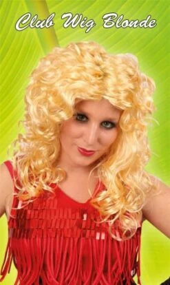 Pruik Club Blond Krul