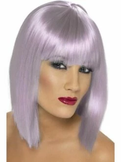 Pruik Glam Lila