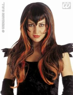 Pruik Griezel Samatha Oranje