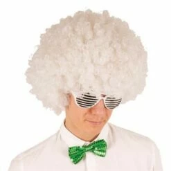 Pruik Grote Krullenbol Wit