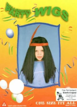 Pruik Indiaan Kind Met Haarband En Veer