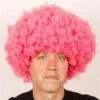 Pruik Krullenbol Groot Roze -PruikPret Winkel pruik krullenbol groot roze