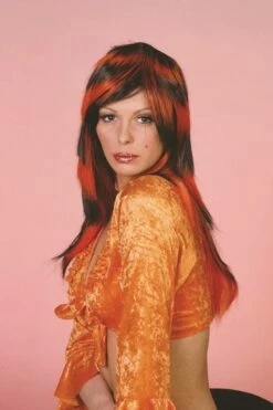 Pruik Laagjes Zwart/oranje