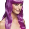 Pruik Lang Haar Pony Paars Chique -PruikPret Winkel pruik lang haar pony paars chique