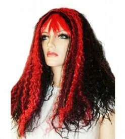 Pruik Lang Haar Rood/zwart Evie