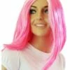 Pruik Lang Haar Roze/wit Jet -PruikPret Winkel pruik lang haar roze wit jet