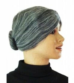 Pruik Oma Grijs Knot Geertje