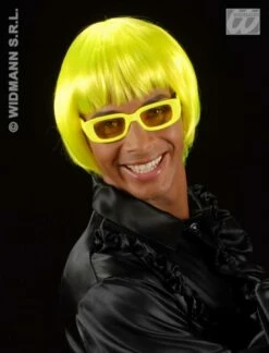 Pruik Rave Neon Geel -PruikPret Winkel pruik rave neon geel 1