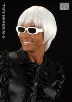 Voorkant -PruikPret Winkel pruik rave wit 1