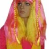 Pruik Roze/geel Lisette -PruikPret Winkel pruik roze geel lisette