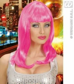 Pruik Roze Halflang