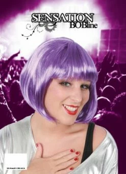 Pruik Sensation Bobline Paars