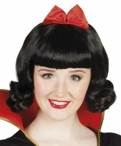 Pruik Sneeuwwitje + Strikje